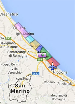 Distinguishing features of tourist zones in Rimini