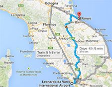 Дорога від аеропорту Рима до Ріміні