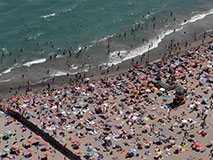 Free beach in Rimini, Italy