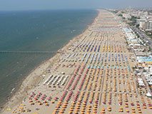 Spiagge in Miramare, Rimini, Italia